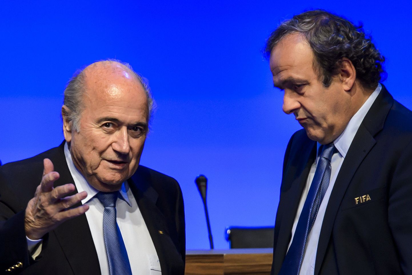 Joseph Blatter (vasakul) ja Michel Platini.