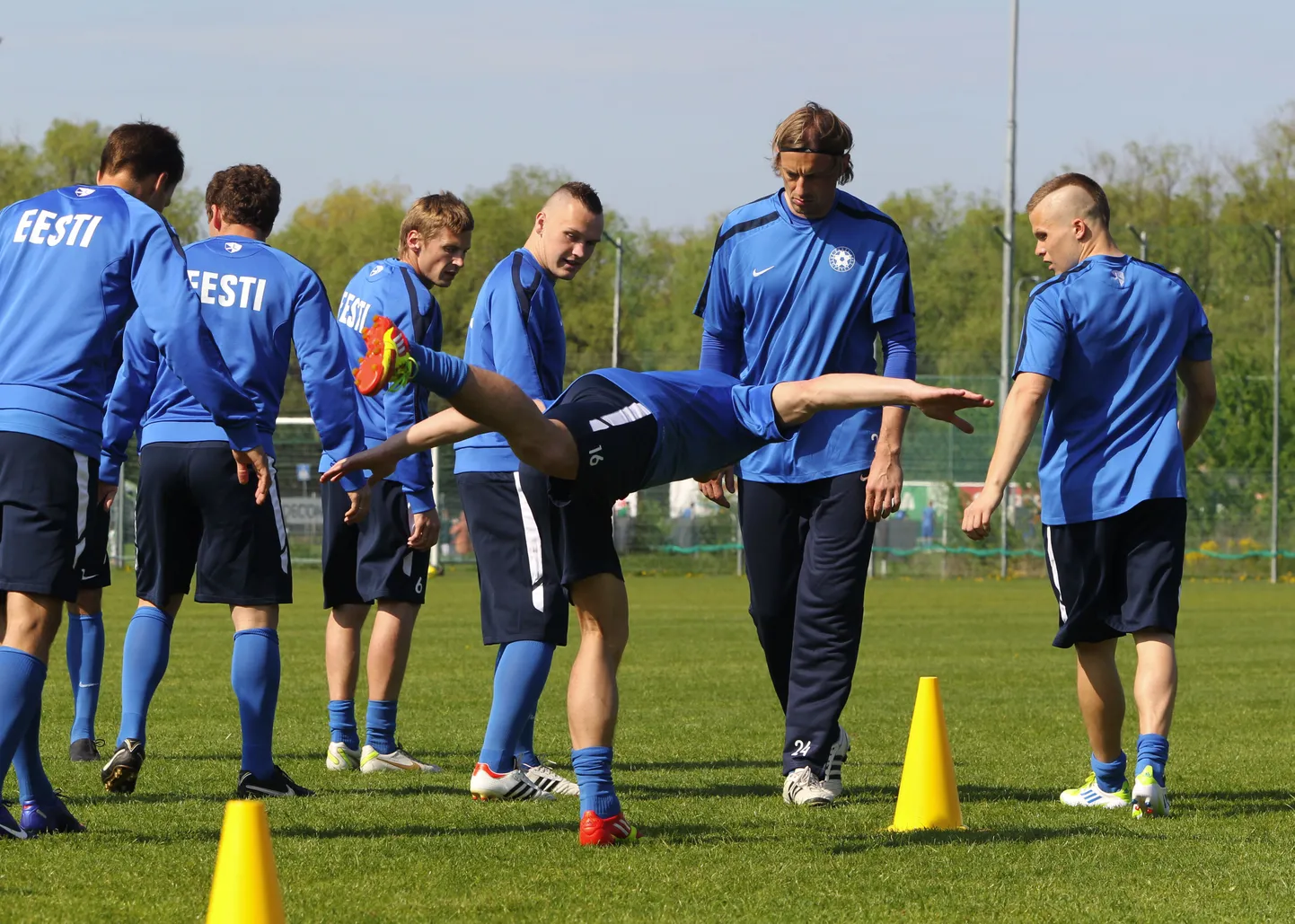 Eesti jalgpallikoondislased treeningul