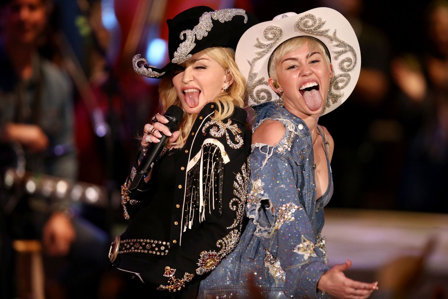 Miley Cyrus ja Madonna MTV saate salvestusel