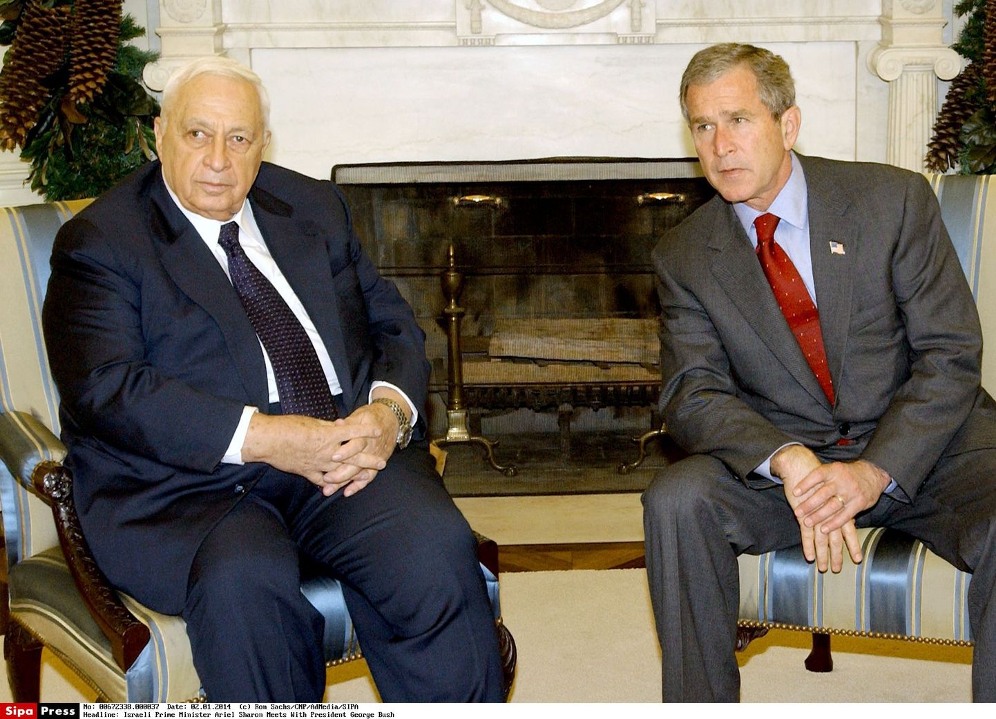 Iisraeli peaminister Ariel Sharon ja USA president George W. Bush 2001. aastal Washingtonis.