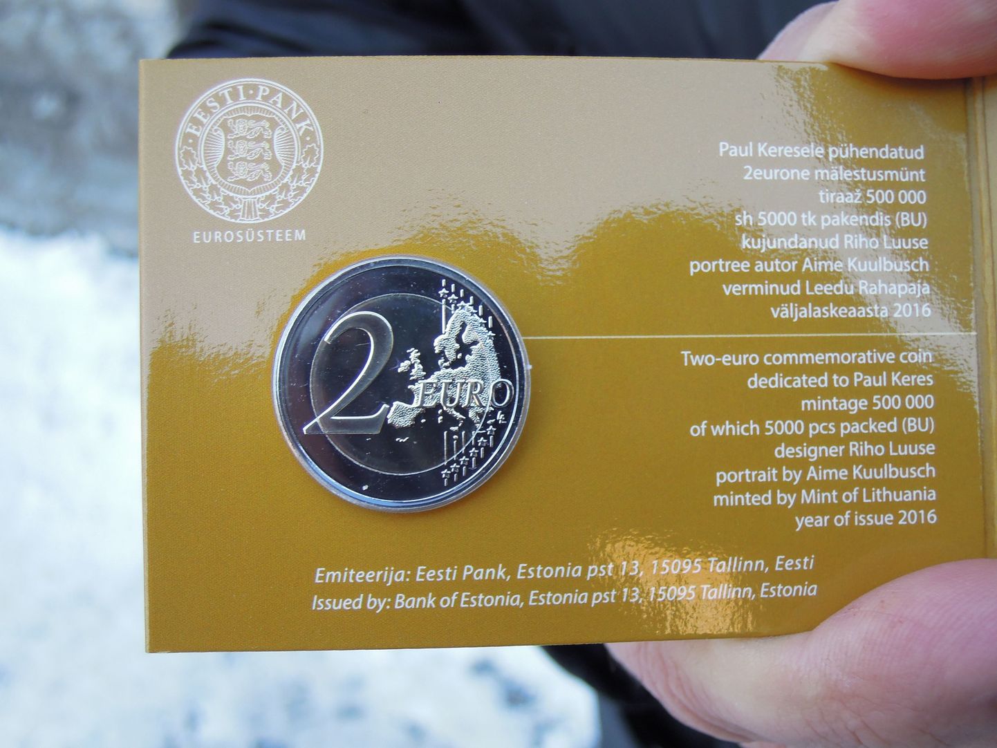 Paul Keres 100 kahe eurone münt