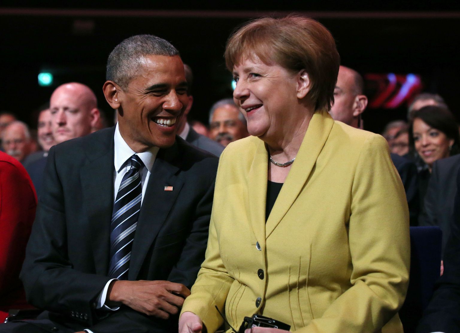 USA president Barack Obama ja Saksamaa liidukantsler Angela Merkel eile maailma suurima tööstustehnoloogiamessi Hannover Messe avamisel.