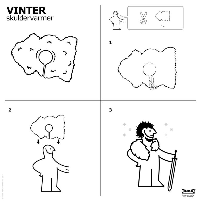 IKEA instruktsioonid, kuidas endale Jon Snow karvapleed teha