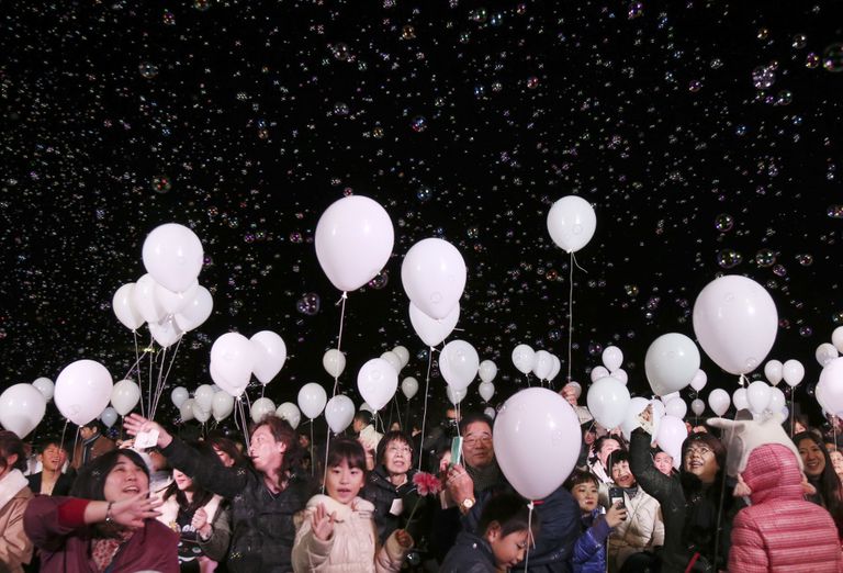 Воздушные шары в Токио. (AP Photo/Koji Sasahara)