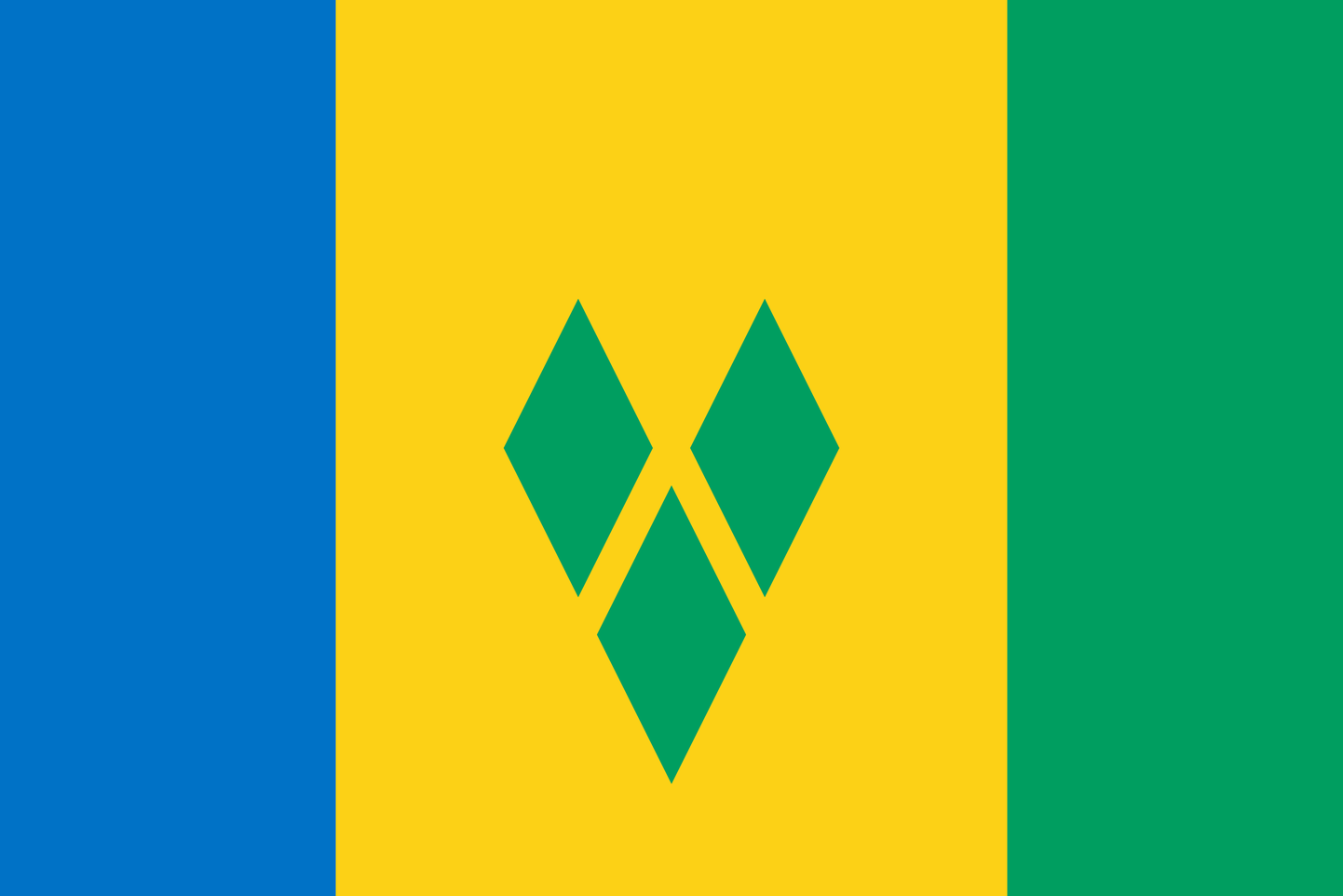 Saint Vincenti ja Grenadiinide lipp.