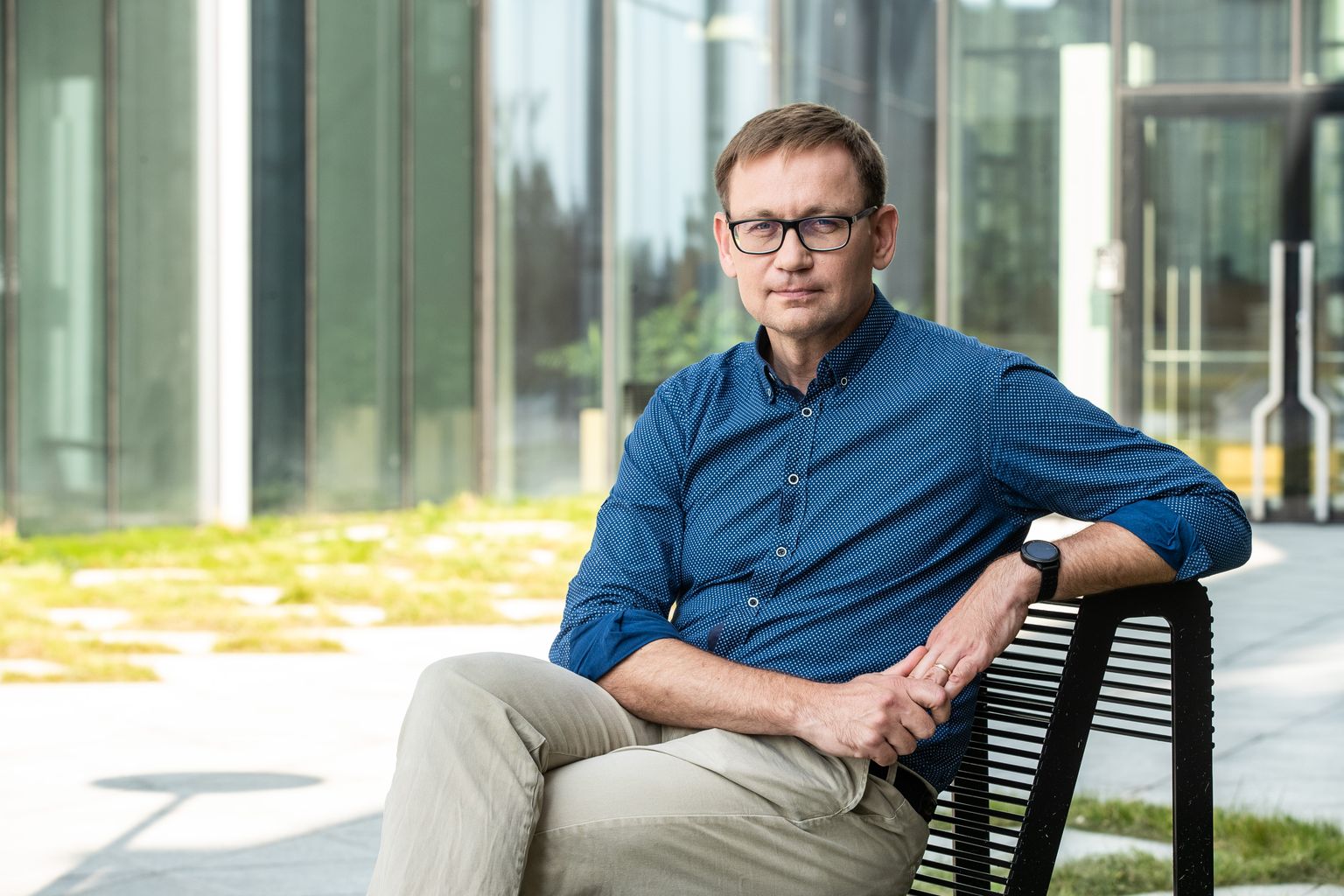 Tallinn. 16SEP20. Eesti Ametiühingute Keskliidu juhatuse esimees Peep Peterson saates "Otse Postimehest". Saatejuht Marica Lillemets. Foto: Erik Prozes, Postimees