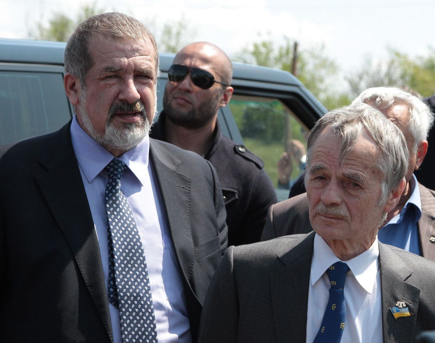 Krimmitatarlaste pagendatud liidrid Refat Tšubarov (vasakul) ja Mustafa Džemilev.