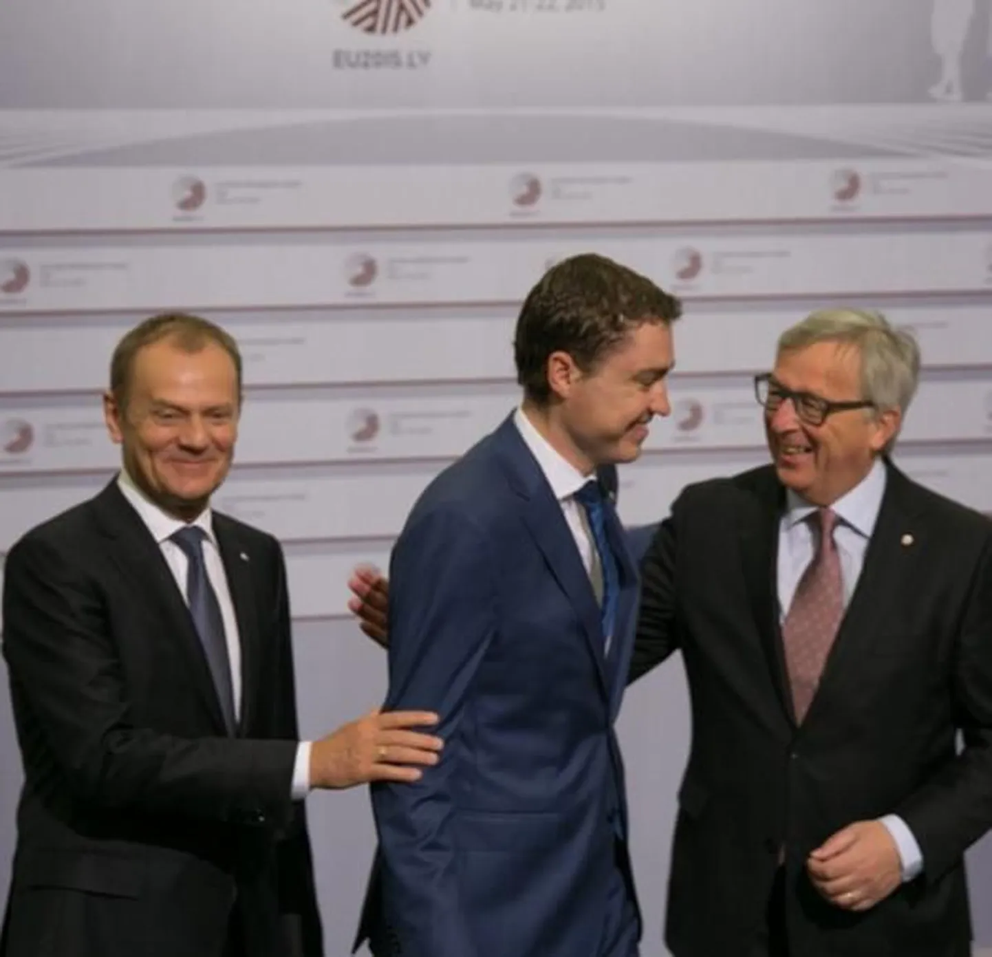 Foto Taavi Rõivase Instagramis. Pildil (vasakult): Euroopa Ülemkogu eesistuja Donald Tusk, Eesti peaminister Taavi Rõivas ja Euroopa Komisjoni president Jean-Claude Juncker.