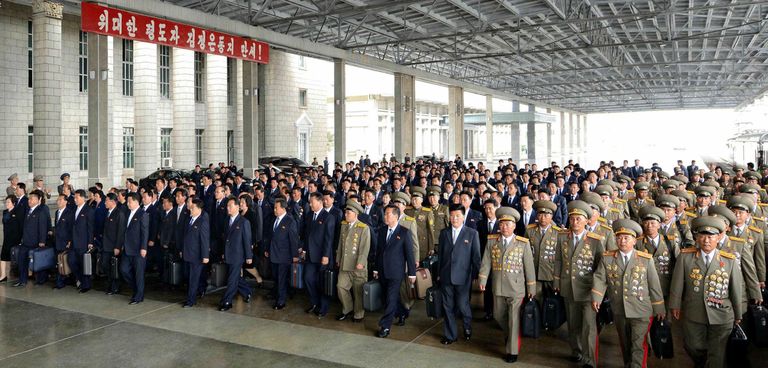 Põhja-Korea parteikongressil osalejad. Foto: Scanpix
