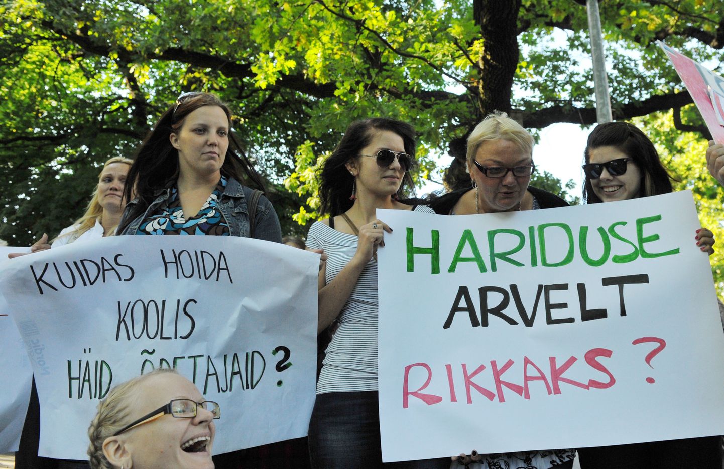 Õpetajate palgatõusu teemaline meeleavaldus Tallinnas.