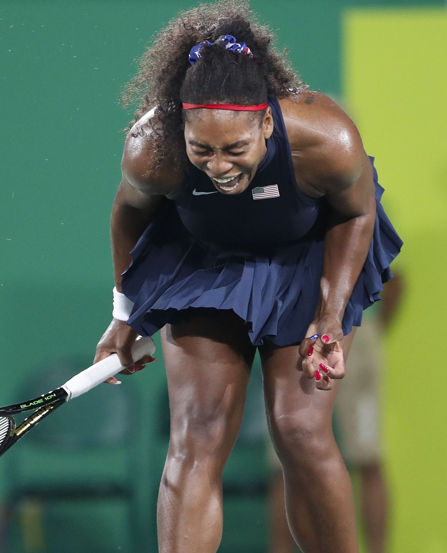 (160809) -- RIO DE JANEIRO, Aug. 9, 2016 (Xinhua) -- Serena Williams of the Unites States of America reacts during a women's sigles third round match of tennis against Elina Svitolina of Ukraine at the 2016 Rio Olympic Games in Rio de Janeiro, Brazil, on Aug. 9, 2016. Elina Svitolina won 2-0. (Xinhua/Han Yan)(xr) (Photo by Xinhua/Sipa USA)