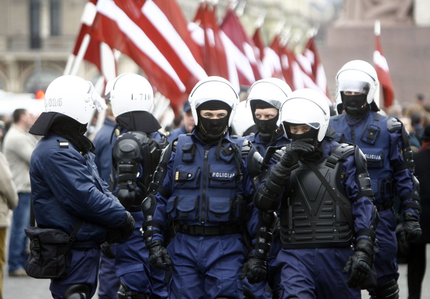 Läti märulipolitseinikud.