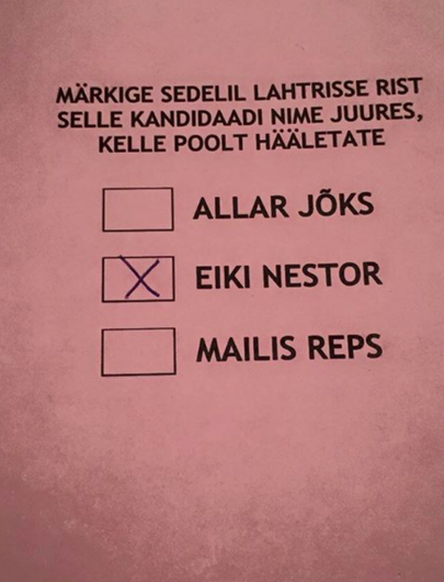 Üks neist, kes postitas foto oma hääletussedelist, oli Aivar Sõerd.