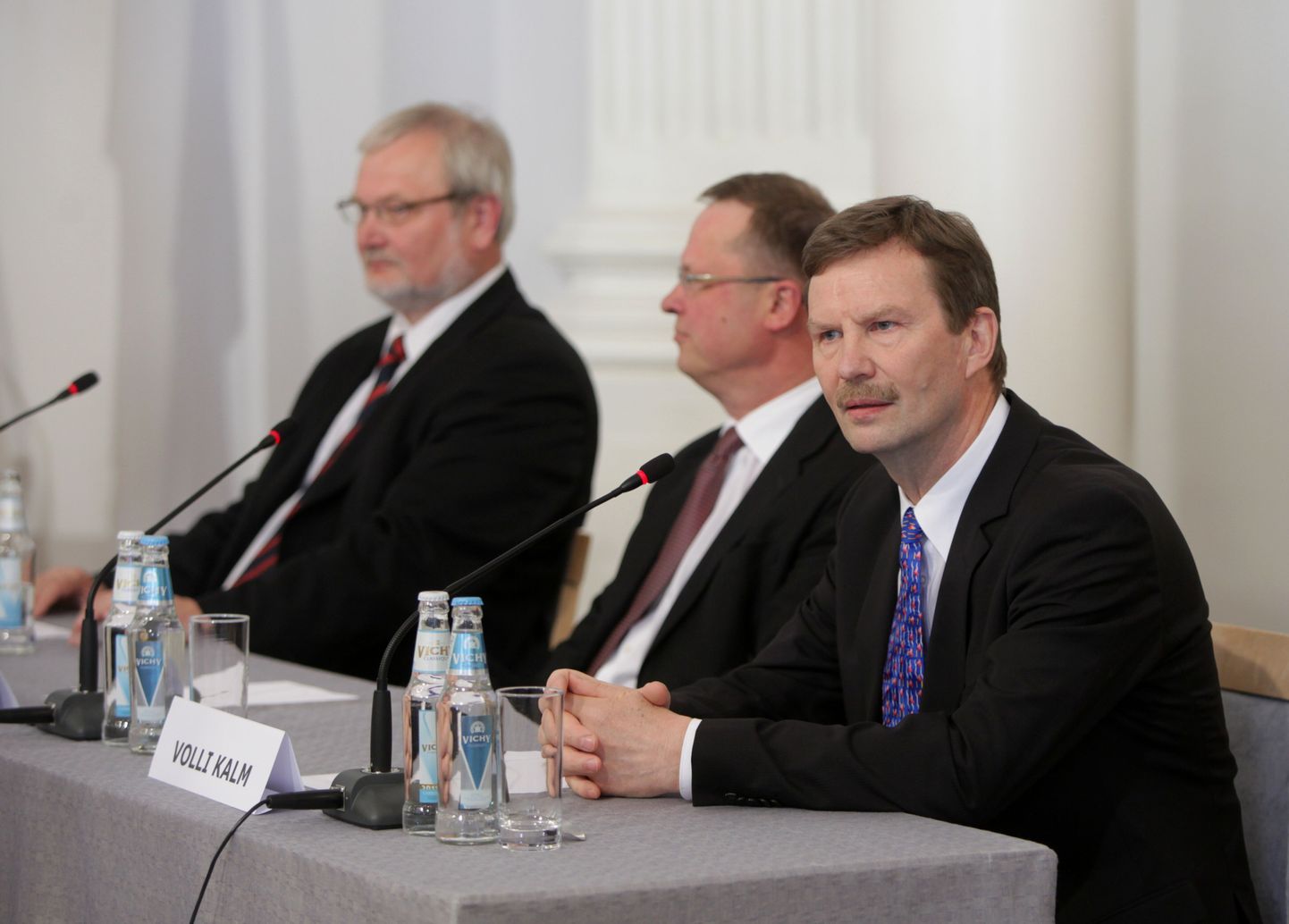 Tartu Ülikooli rektorikandidaatide debatt. Pildil vasakult Mart Ustav, Toivo Maimets ja Volli Kalm.