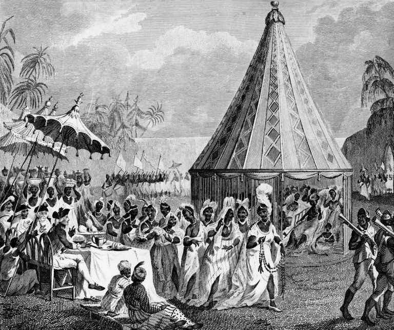 Kuninga naiste paraad. Gravüüride sari Dahomee ajaloost (1793). Foto: Scanpix
