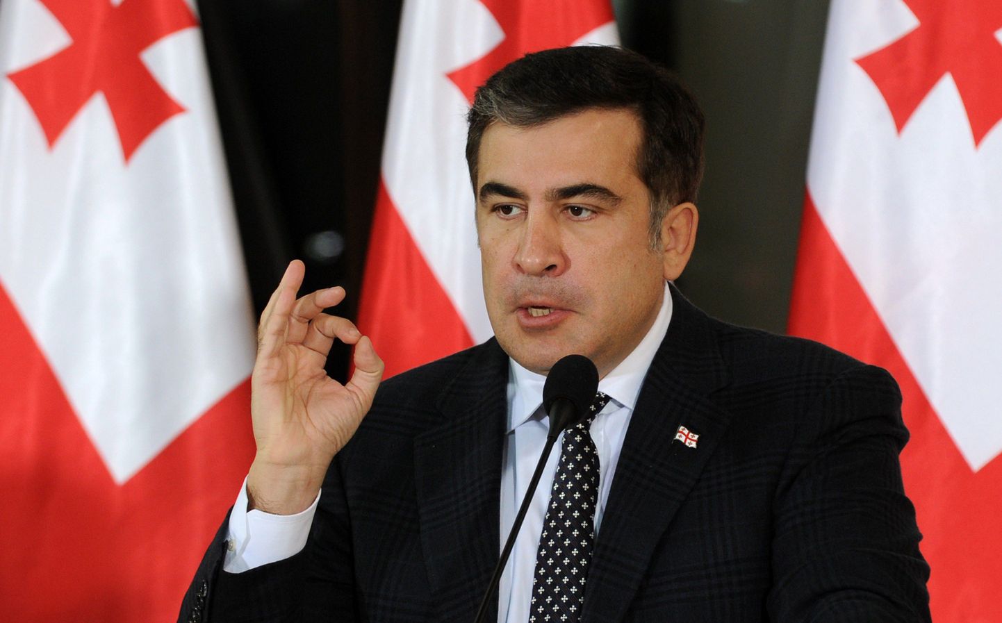 Gruusia president Mihheil Saakašvili veebruaris Thbilisis.