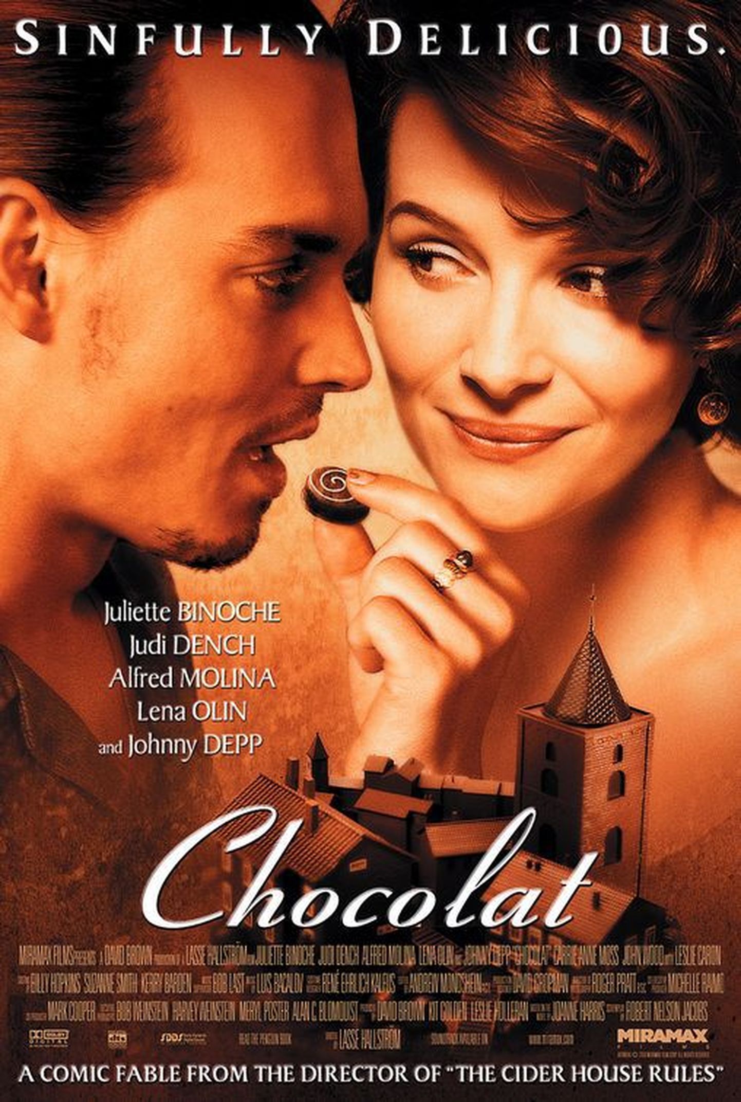 «Шоколад» как соблазн: два постера к фильму Лассе Халльстрёма.