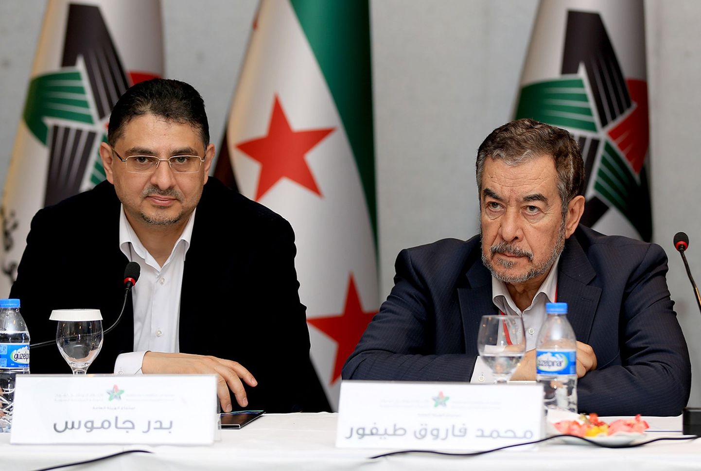 Süüria Rahvuskoalitsiooni liikmed Badr Jamus ja Mohamed Farouk Tayfur.