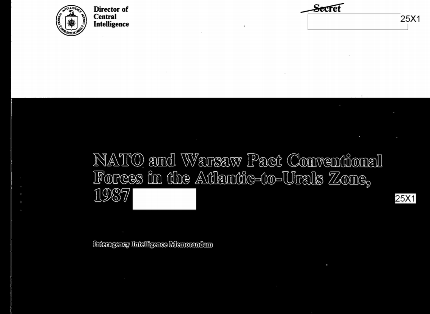 CIA raport NATO ja Nõukogude vägedest Euroopas 1987. aastal.