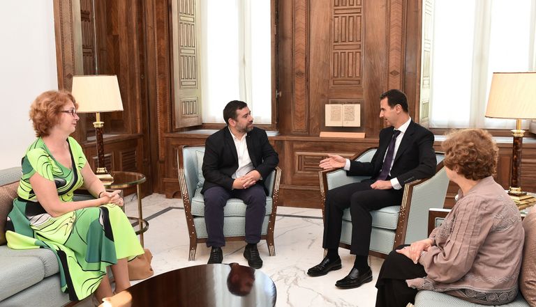 Yana Toom kohtus Süürias europarlamendi delegatsiooni koosseisus president Bashar al-Assadiga. Foto: Scanpix