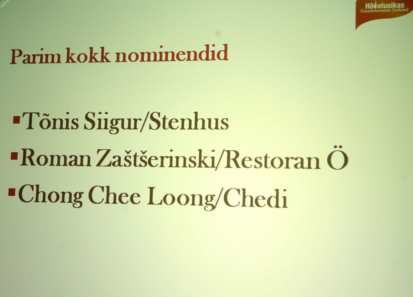Hõbelusika gala 2009 - parimaks restoraniks valiti Ö ja parimaks kokaks Roman Zastzerinski.