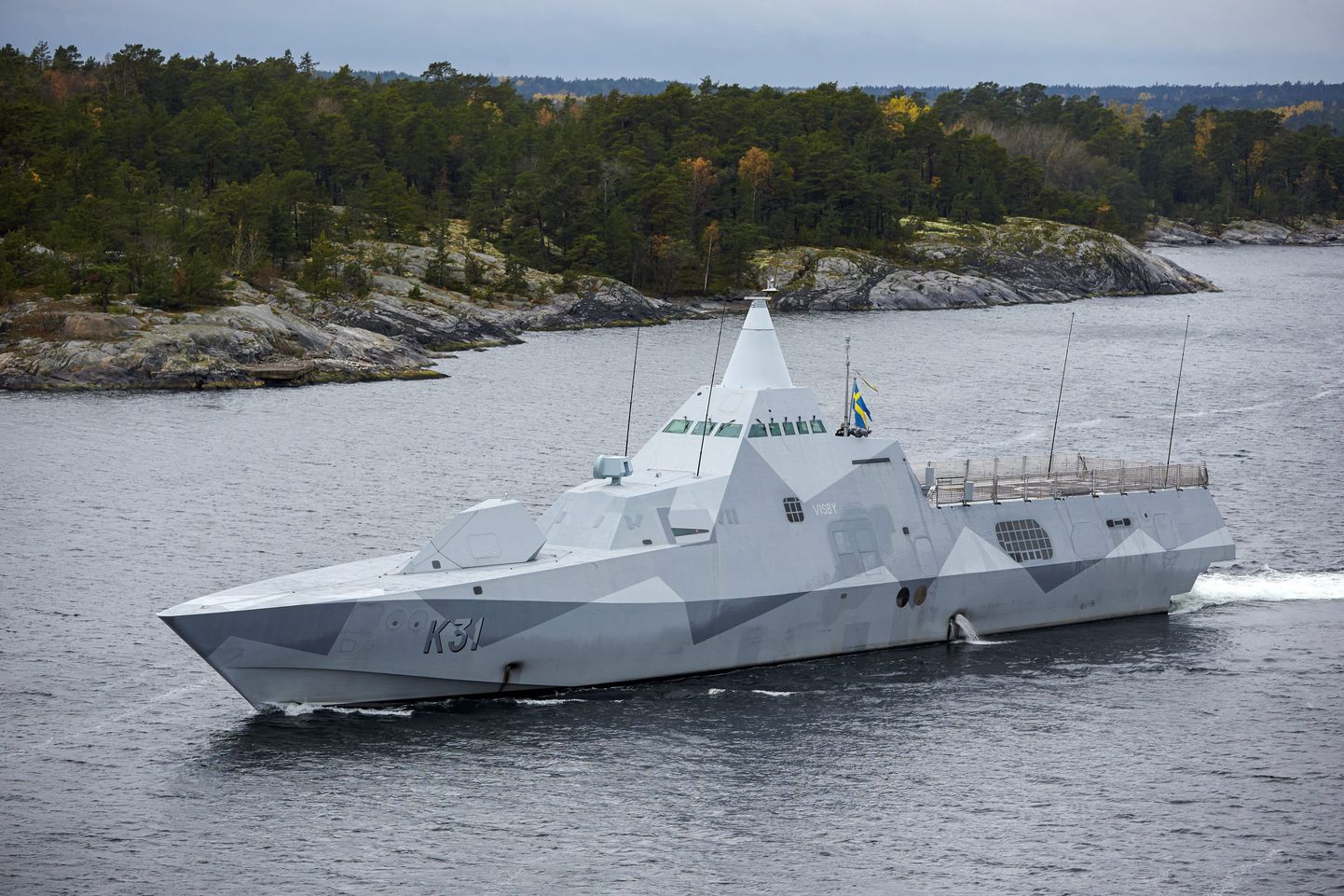 Rootsi mereväe korvett HMS Visby on praegu üks Stockholmi saarestikus patrullivatest laevadest.