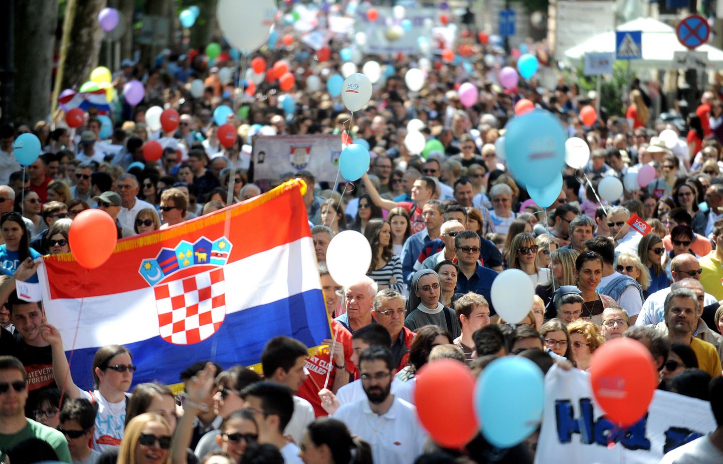 Abordivastaste meeleavaldus mullu mais Horvaatia pealinnas Zagrebis.