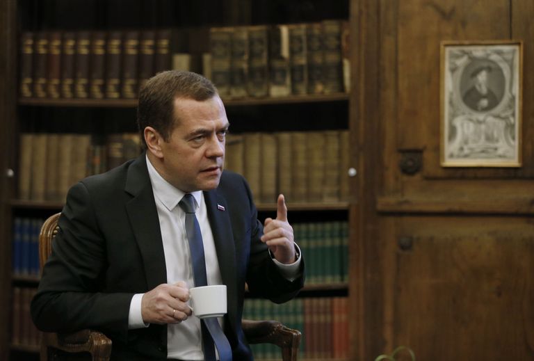 Medvedev Müncheni julgeolekukonverentsil intervjuud andmas. Foto: Scanpix
