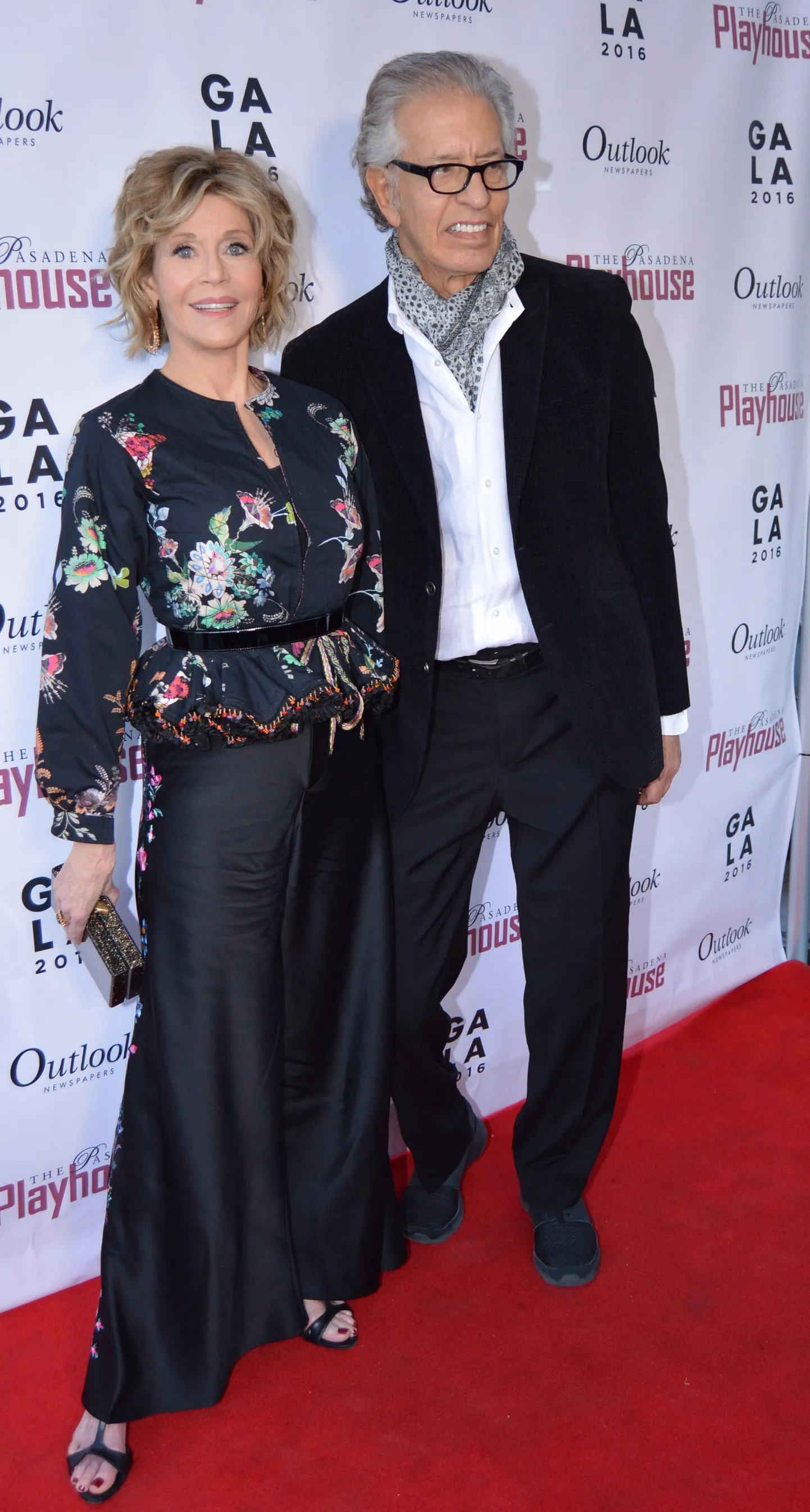 Jane Fonda ja Richard Perry külastamas koos Pasadena Playhouse Galat 2016.aastal