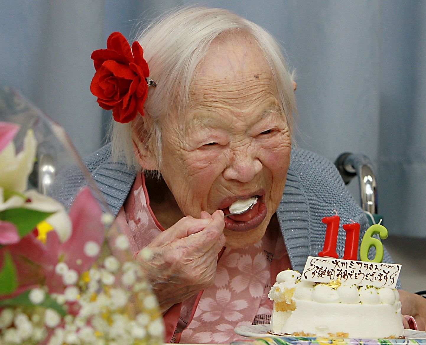 116-летняя Мисао Окава из Японии.