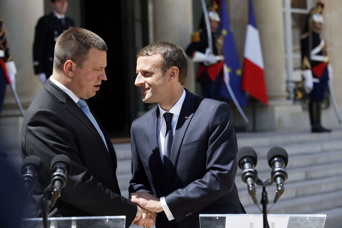 Peaminister Jüri Ratas ja Prantsusmaa president Emmanuel Macron.