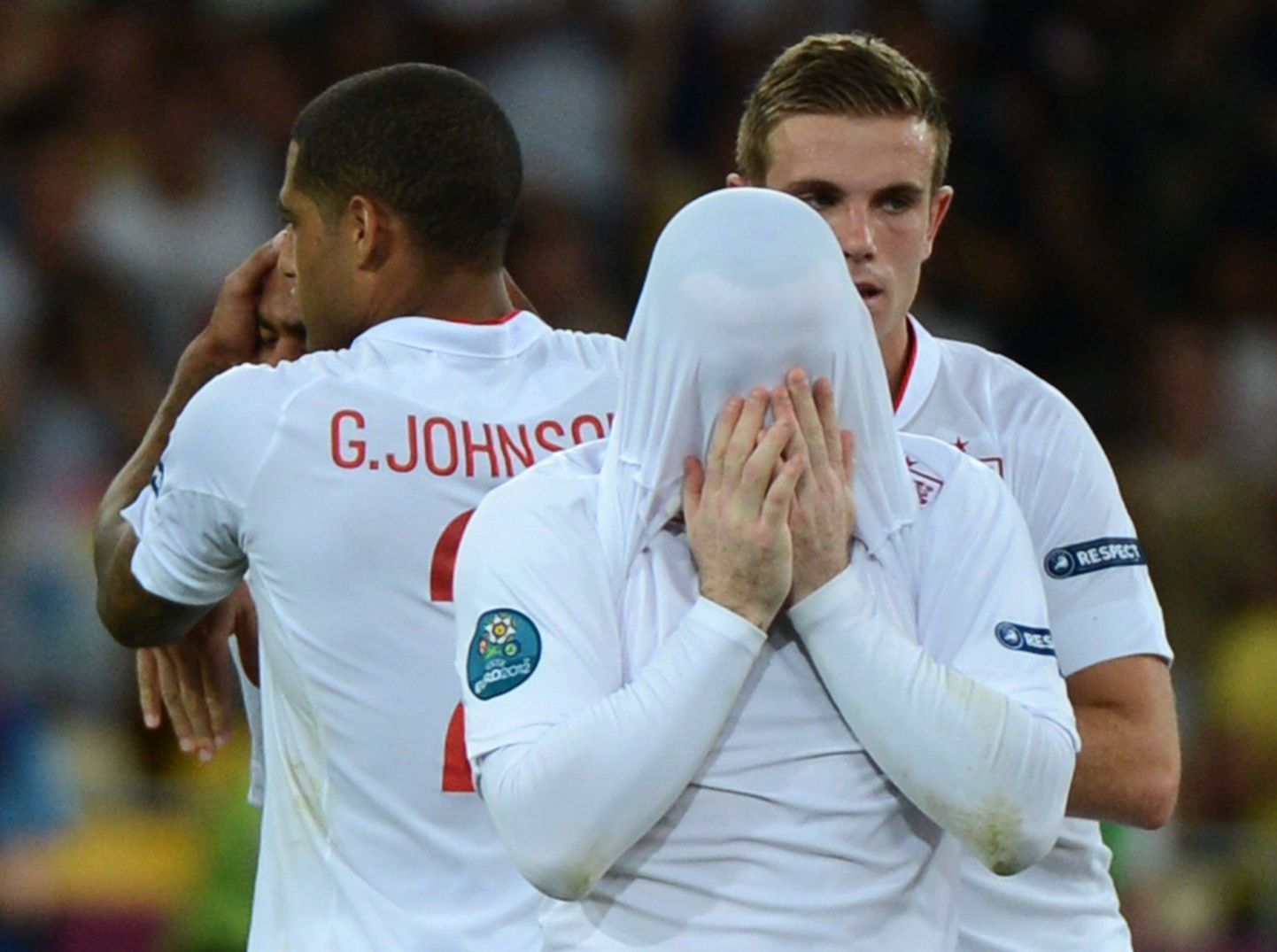 Inglismaa jalgpallikoondise mängijad pärast mullusel EMil Itaaliale kaotatud penaltiseeriat.
