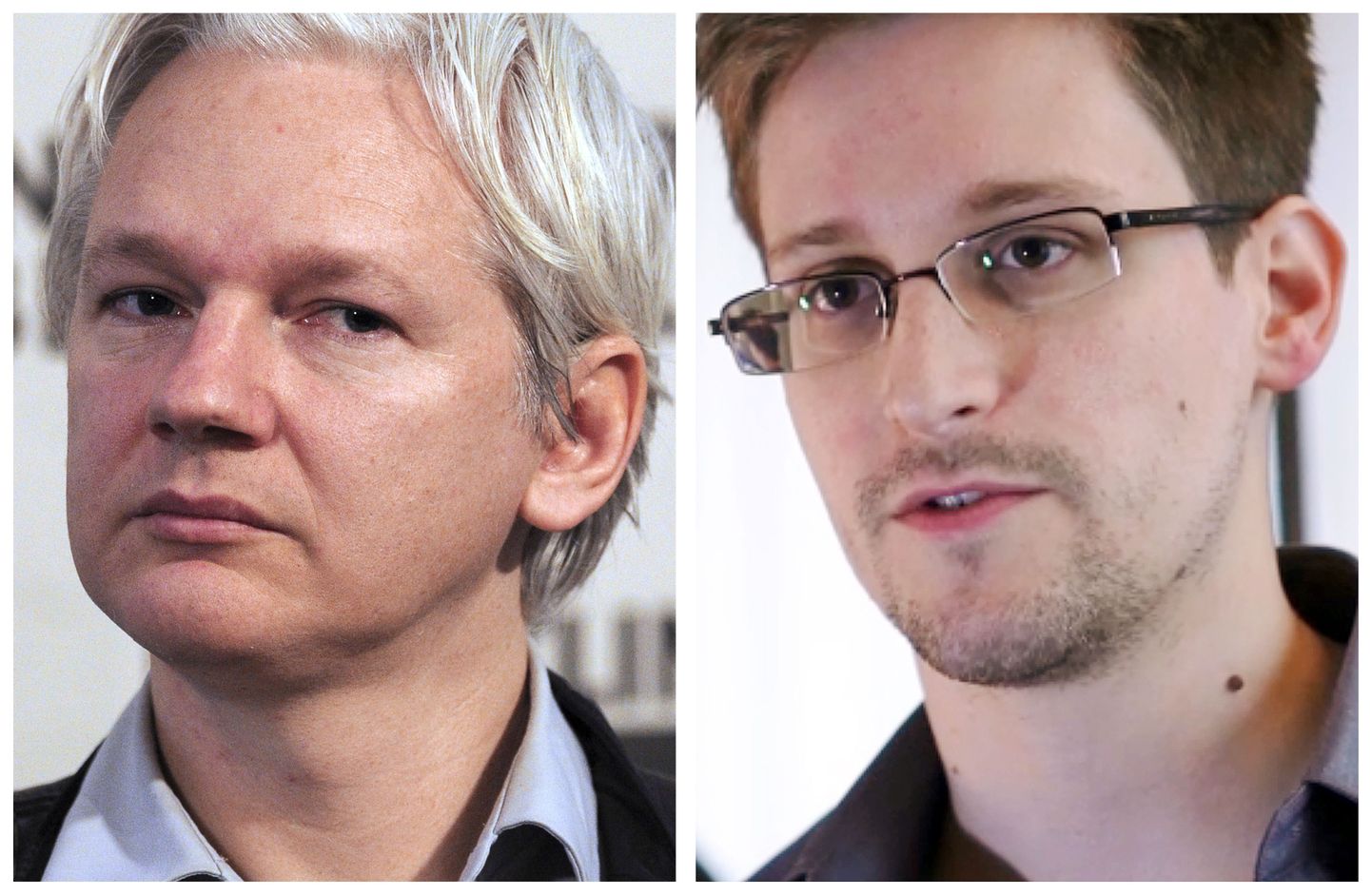 Wikileaksi asutaja Julian Assange (vasakul) ja USA luureandmete lekitaja Edward Snowden