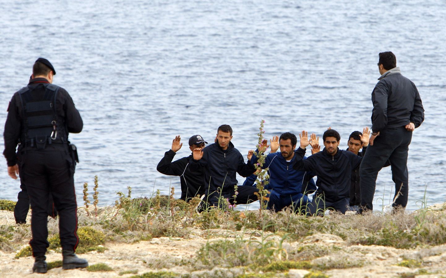 Lampedusa saarele saabunud tuneeslased.