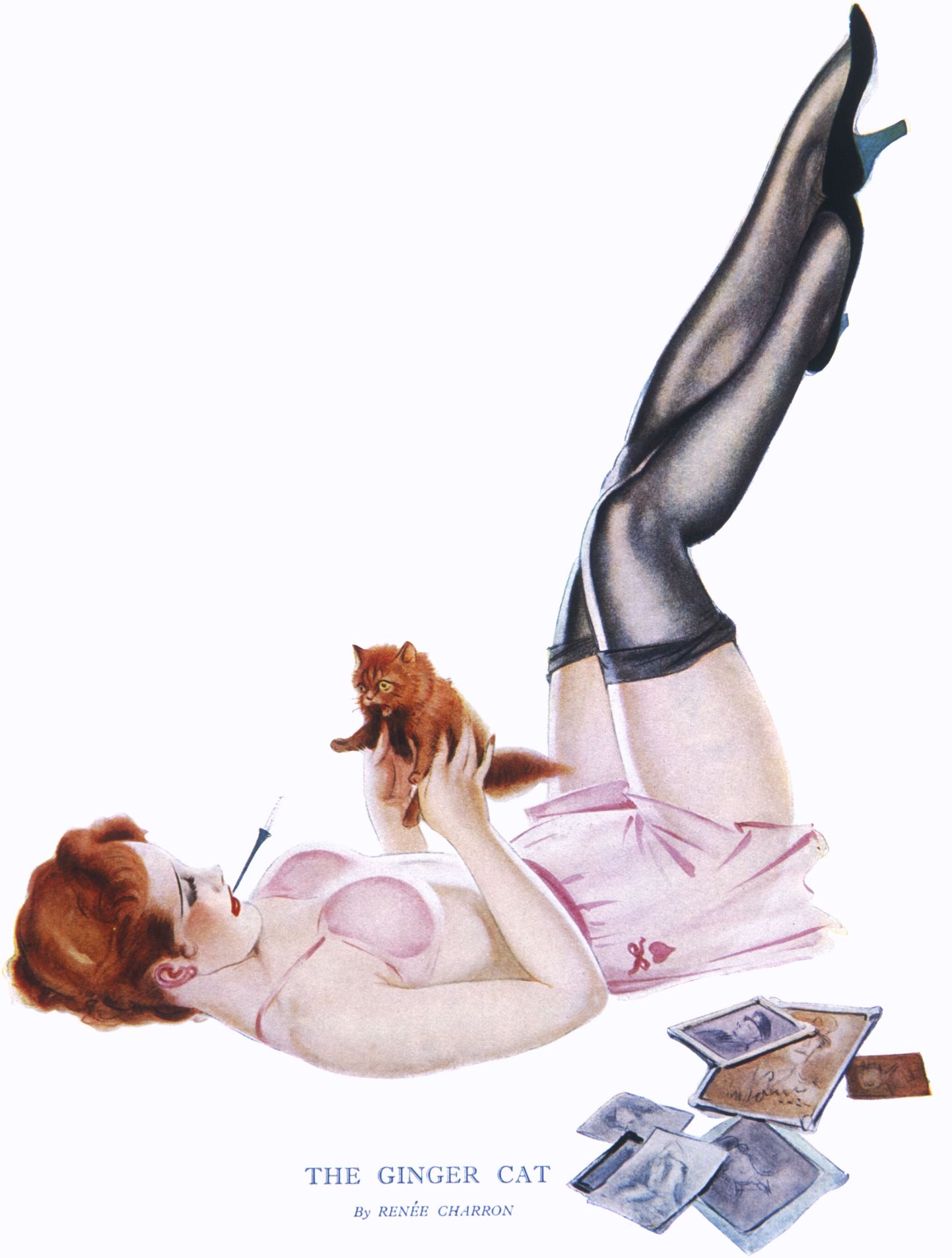 "The Ginger Cat", Renee Charroni illustratsioon umbes aastast 1940