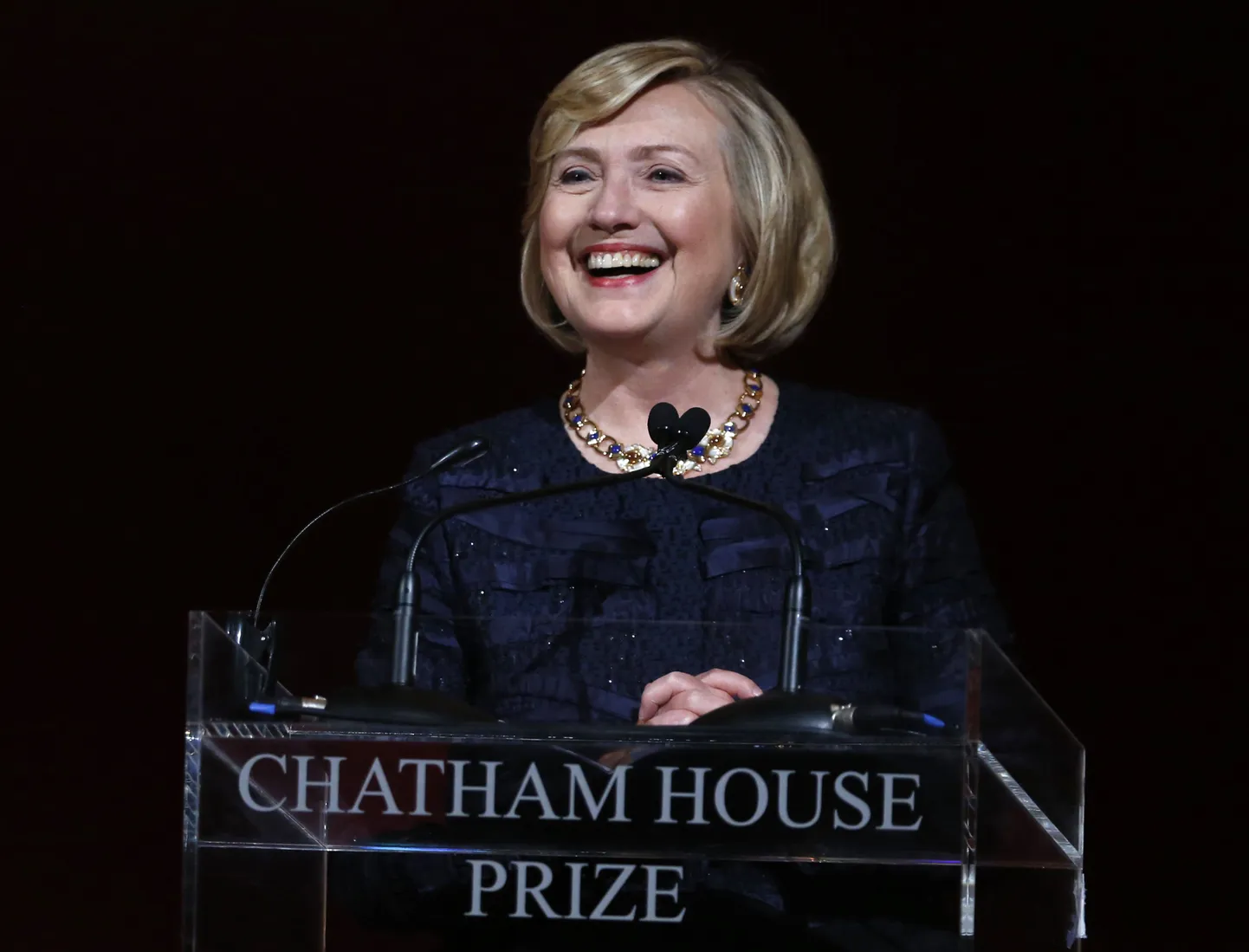 USA endine välisminister Hillary Clinton pidas 11. oktoobril Chatham House'is pärast preemia saamist kõne.