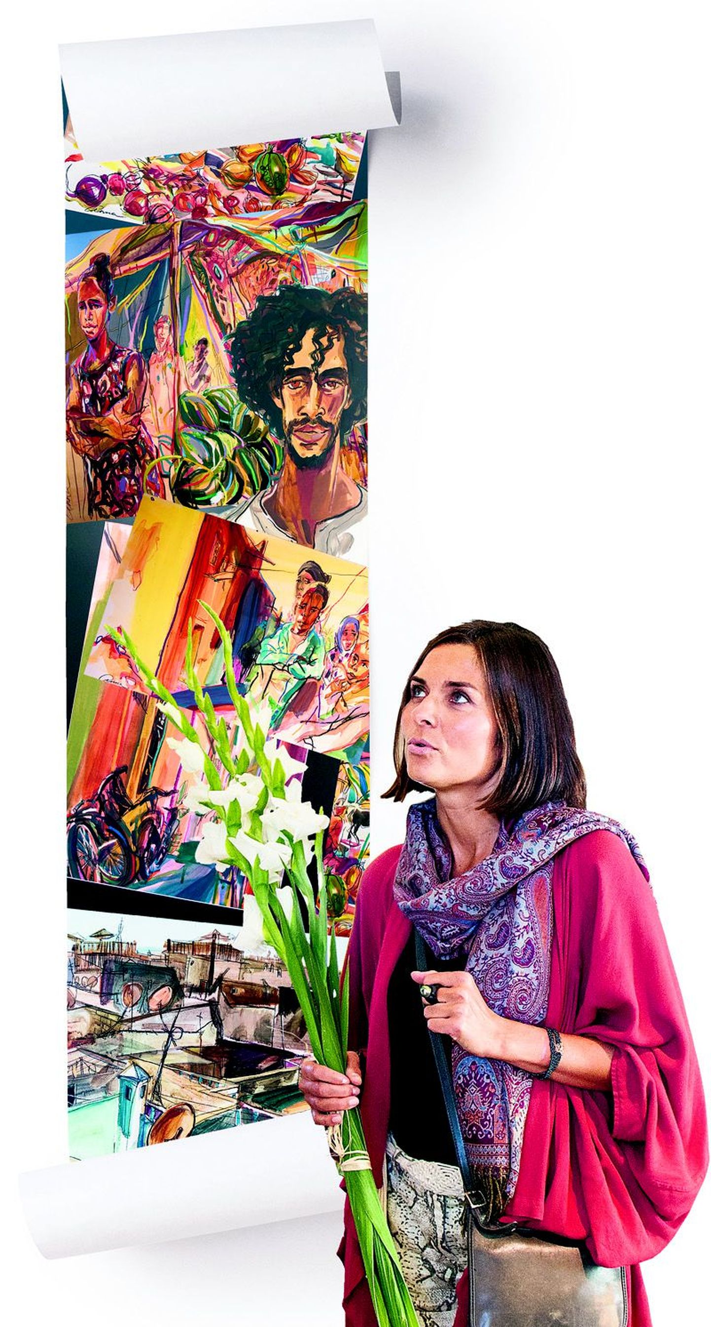 Rakvere teatrit täidab Aafrika hingus. Fuajee soliidsest värvigammast uhab mühinal üle Anna Litvinova värvidest ja elust pulbitsev näitus “Maroko lainel”.