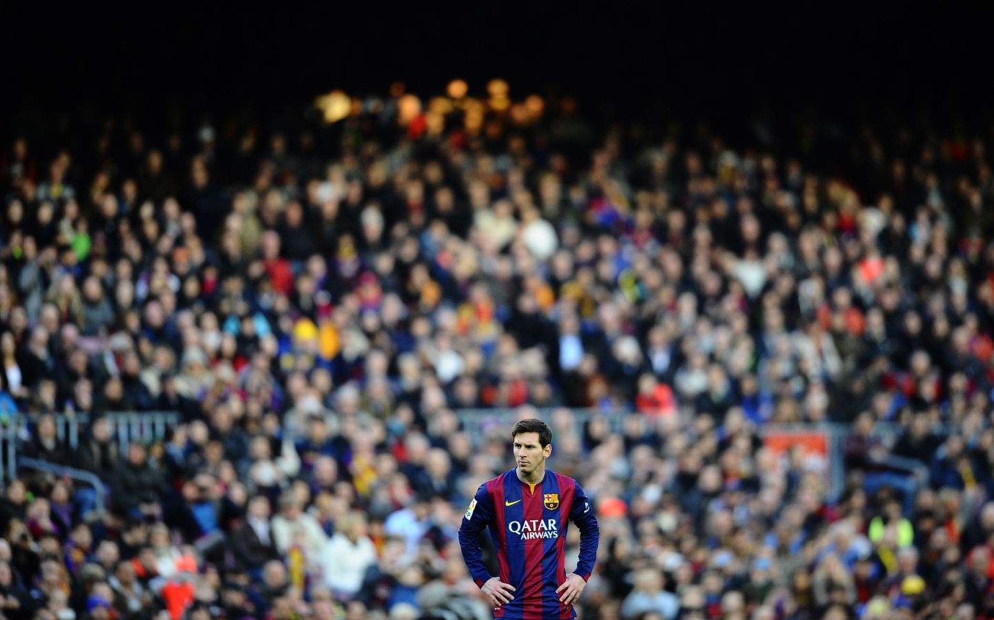 Lionel Messi Levante vastu peetud kohtumises Barcelona fännidega.
