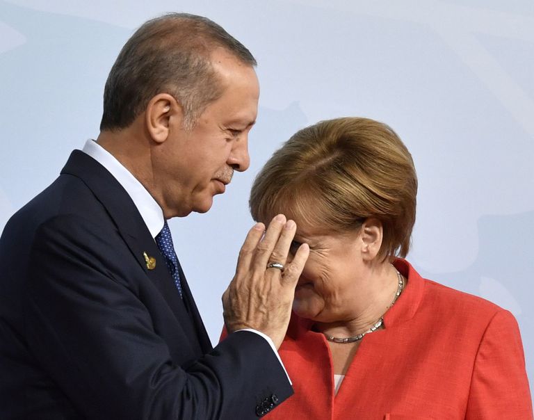 Türgi president Recep Tayyip Erdogan  ja Saksa kantsler Angela Merkel. Foto: JOHN MACDOUGALL/AFP/Scanpix