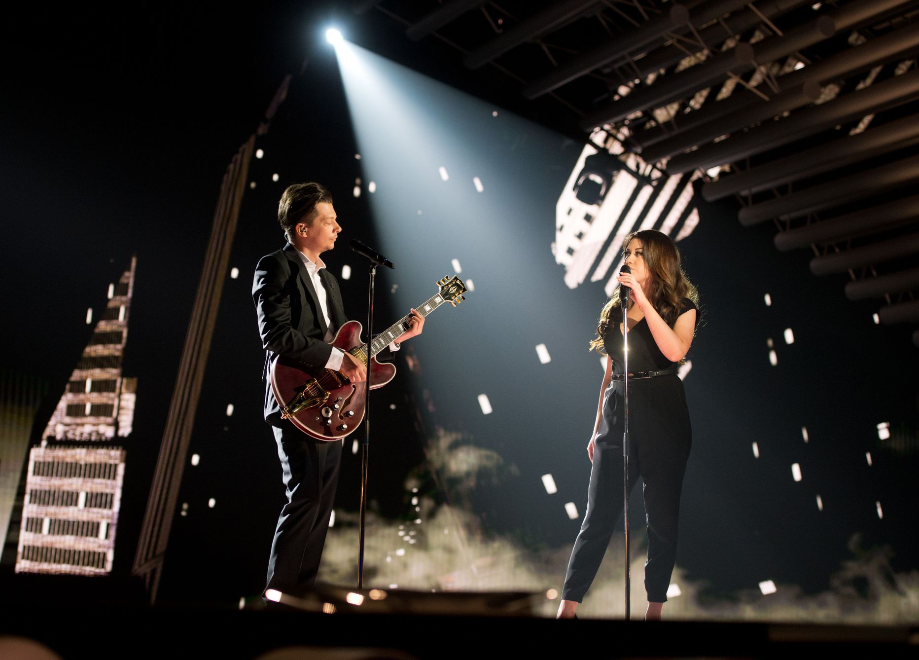 Elina Born ja Stig Rästa Eurovisiooni I poolfinaali esimeses peaproovis