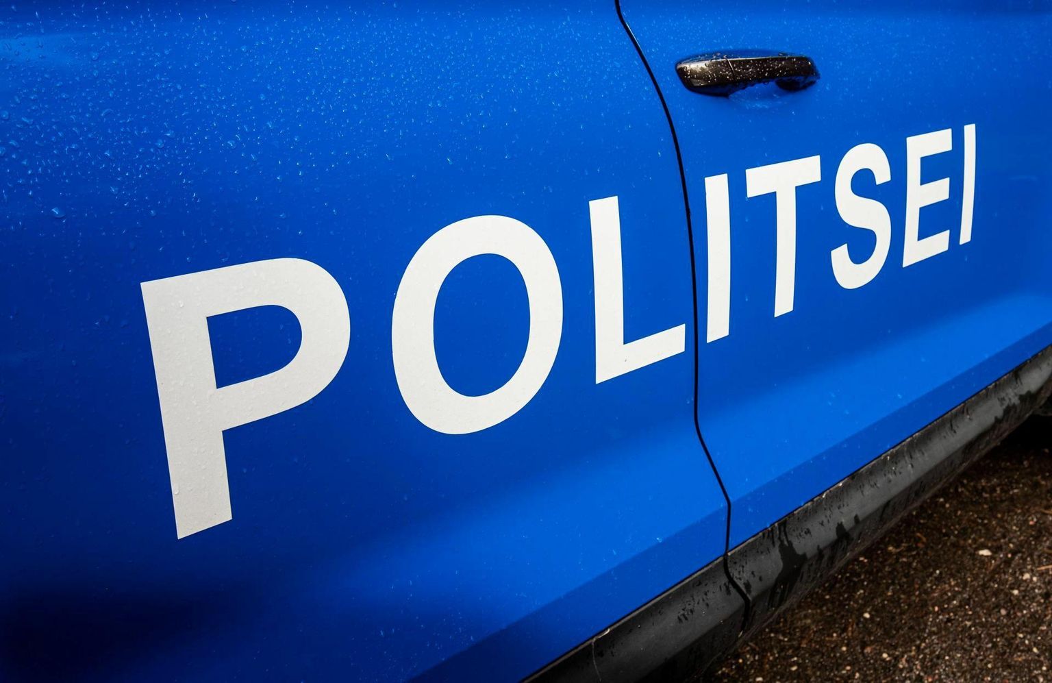 Politseiauto. Pilt on illustreeriv.