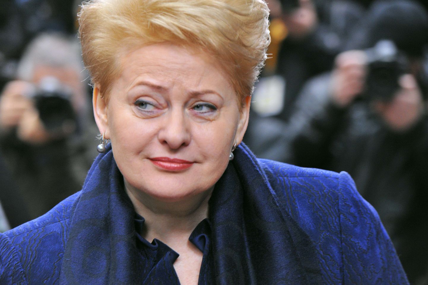 Leedu president Dalia Grybauskaite sel kuul Brüsselis Euroopa Ülemkogule saabumas.