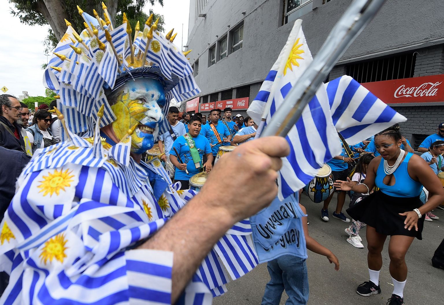 Uruguay jalgpallikoondise fännid.