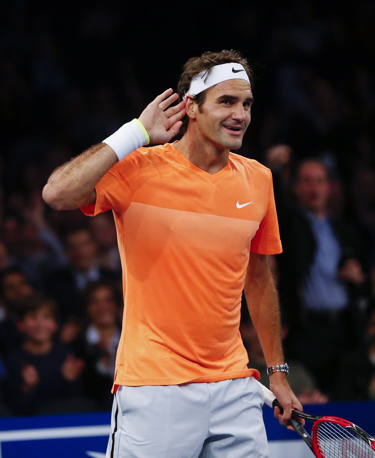 Roger Federer näidismängus Grigor Dimitrovi vastu.