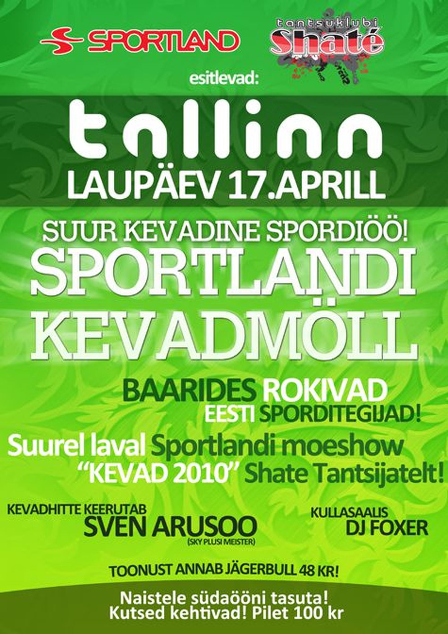 Laupäeval Club Tallinnas suur kevadinespordiöö!