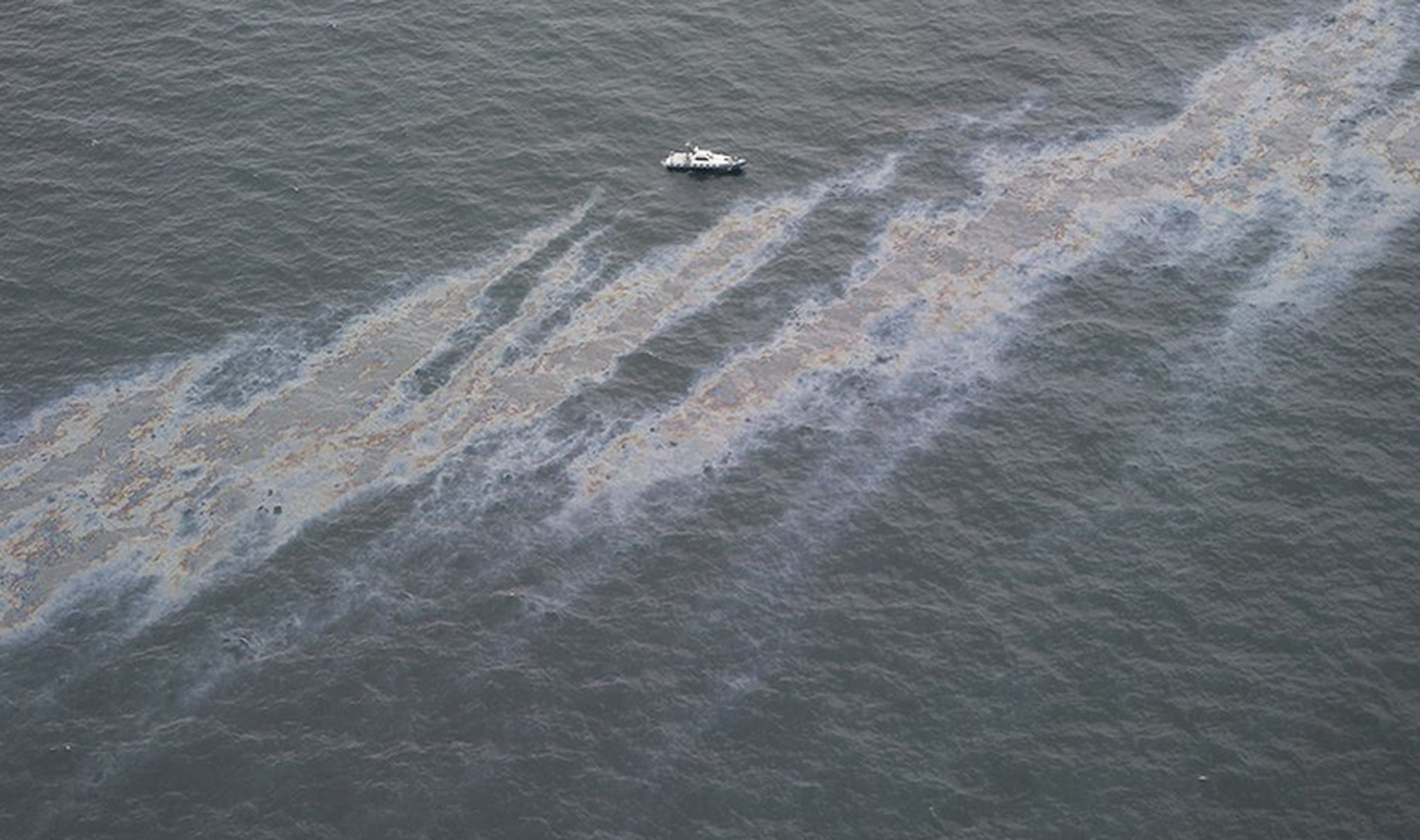 Нефтяное пятно в Балтийском море. Фото иллюстративное.