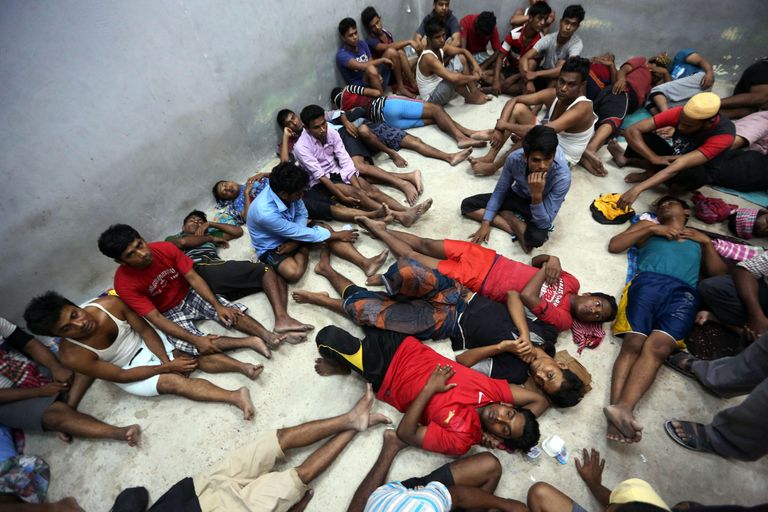 Migrandid Liibüas, Tripoli lähistel asuvas migrantide majutusasutuses. FOTO: AFP/Scanpix