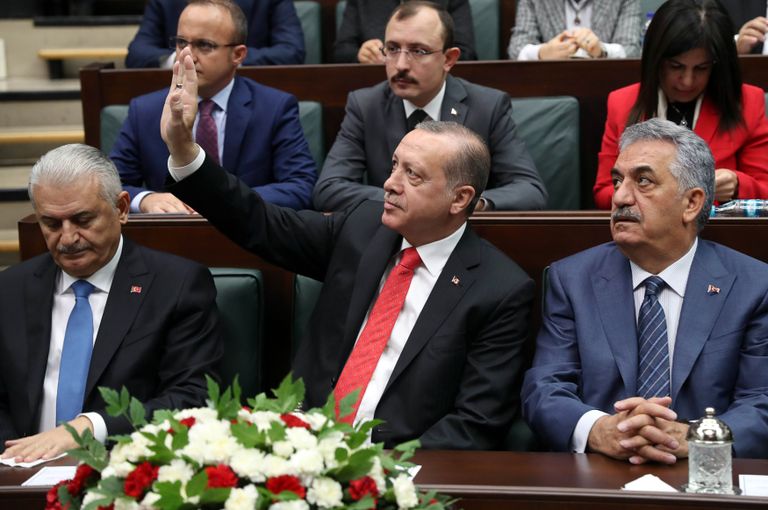 Erdoğan ütles parlamendis valitseva Õigluse ja Arengu partei assambleel. Foto: