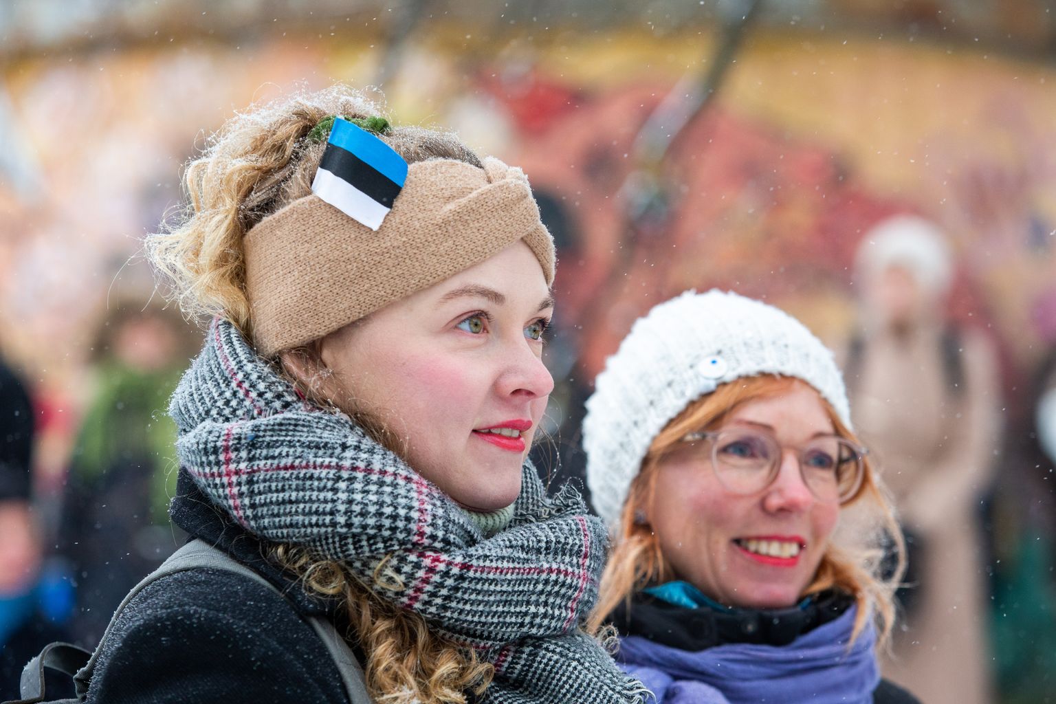 Eesti lipu austamise tseremoonia Tartu Tähetorni juures