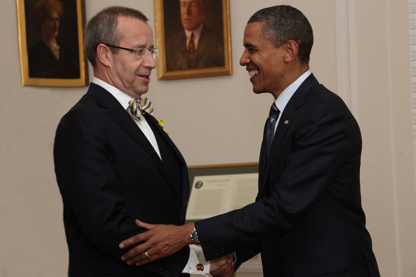 Президент Эстонии Тоомас Хендрик Ильвес и президент США Барак Обама.
